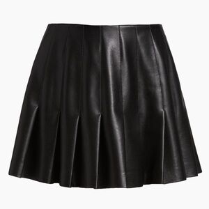 Alice + Olivia Carter Vegan Leather Skirt in Black